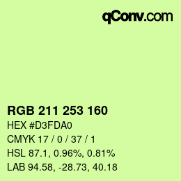 Color code: RGB 211 253 160 | qconv.com