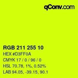 Color code: RGB 211 255 10 | qconv.com