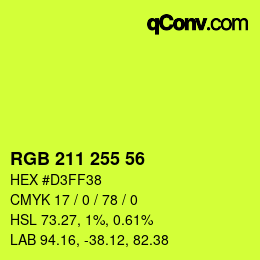 Código de color: RGB 211 255 56 | qconv.com