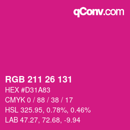 Color code: RGB 211 26 131 | qconv.com