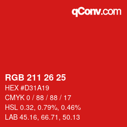 Color code: RGB 211 26 25 | qconv.com