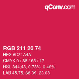 Color code: RGB 211 26 74 | qconv.com