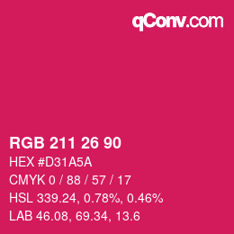 カラーコード: RGB 211 26 90 | qconv.com