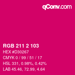 カラーコード: RGB 211 2 103 | qconv.com