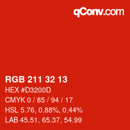 Color code: RGB 211 32 13 | qconv.com