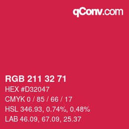 Color code: RGB 211 32 71 | qconv.com