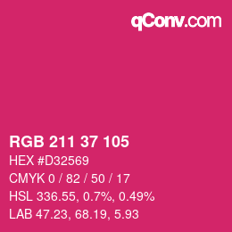 Color code: RGB 211 37 105 | qconv.com