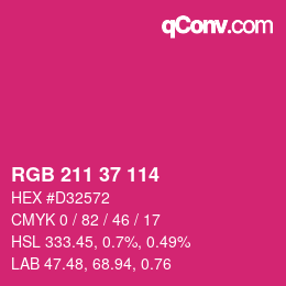 カラーコード: RGB 211 37 114 | qconv.com