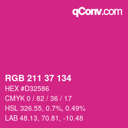 Color code: RGB 211 37 134 | qconv.com