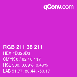 カラーコード: RGB 211 38 211 | qconv.com