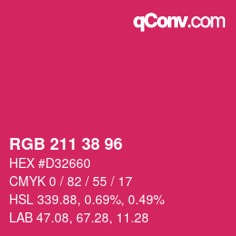 Color code: RGB 211 38 96 | qconv.com