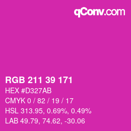 Color code: RGB 211 39 171 | qconv.com