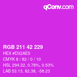 カラーコード: RGB 211 42 229 | qconv.com