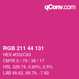 Color code: RGB 211 44 131 | qconv.com