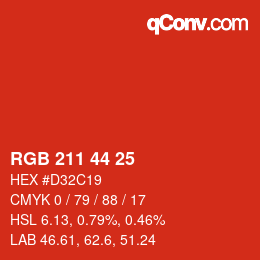 Color code: RGB 211 44 25 | qconv.com
