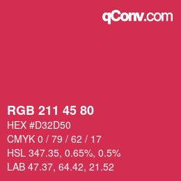 Color code: RGB 211 45 80 | qconv.com