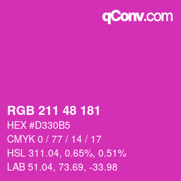 カラーコード: RGB 211 48 181 | qconv.com