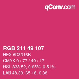 Código de color: RGB 211 49 107 | qconv.com