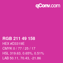 Color code: RGB 211 49 158 | qconv.com