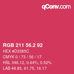 カラーコード: RGB 211 56.2 92 | qconv.com