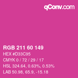 颜色代码: RGB 211 60 149 | qconv.com