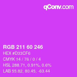 カラーコード: RGB 211 60 246 | qconv.com