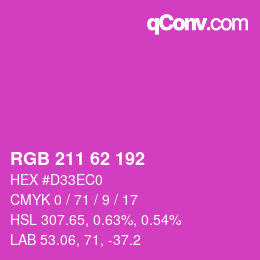 カラーコード: RGB 211 62 192 | qconv.com
