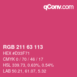 Color code: RGB 211 63 113 | qconv.com