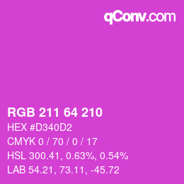 颜色代码: RGB 211 64 210 | qconv.com