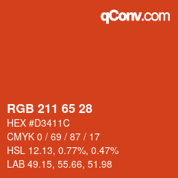 カラーコード: RGB 211 65 28 | qconv.com