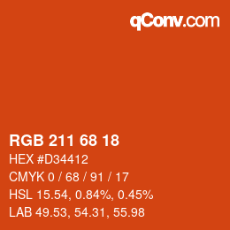 Color code: RGB 211 68 18 | qconv.com