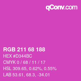 Color code: RGB 211 68 188 | qconv.com