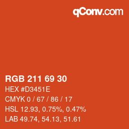 Color code: RGB 211 69 30 | qconv.com