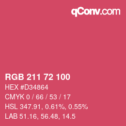 Color code: RGB 211 72 100 | qconv.com