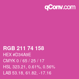 カラーコード: RGB 211 74 158 | qconv.com