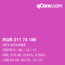颜色代码: RGB 211 74 186 | qconv.com