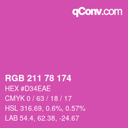 Color code: RGB 211 78 174 | qconv.com