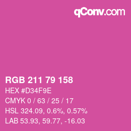 Color code: RGB 211 79 158 | qconv.com