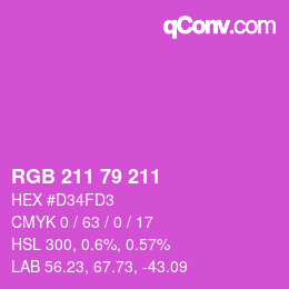 カラーコード: RGB 211 79 211 | qconv.com
