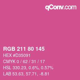 Color code: RGB 211 80 145 | qconv.com