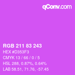 Código de color: RGB 211 83 243 | qconv.com