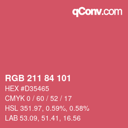 Color code: RGB 211 84 101 | qconv.com