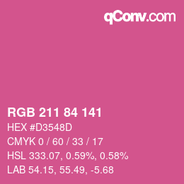Color code: RGB 211 84 141 | qconv.com