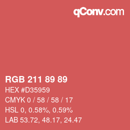 Color code: RGB 211 89 89 | qconv.com