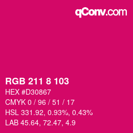 Color code: RGB 211 8 103 | qconv.com