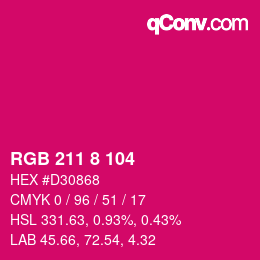 Color code: RGB 211 8 104 | qconv.com