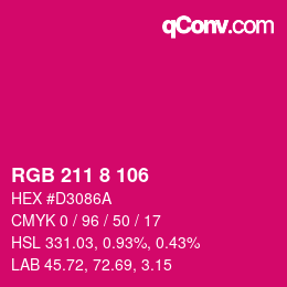 Color code: RGB 211 8 106 | qconv.com
