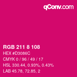 Farbcode: RGB 211 8 108 | qconv.com
