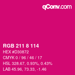 Color code: RGB 211 8 114 | qconv.com