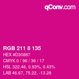 Color code: RGB 211 8 135 | qconv.com